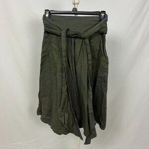 Divided H&M Army Green Belt Midi Skirt with Zipper Size XS